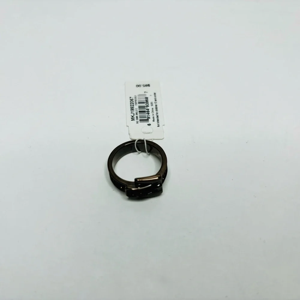 MICHAEL KORS Espresso Buckle Ring Size 7